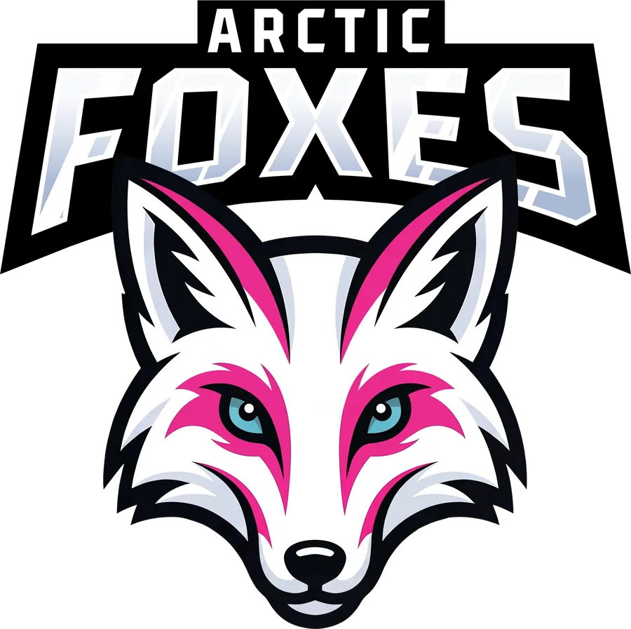 Arctic Foxes logo: a white fox head with pink markings